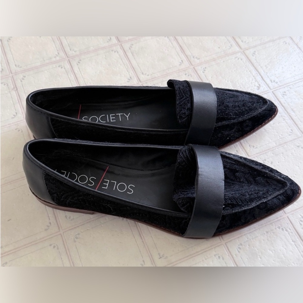 Sole Society Blush Velvet Pointed-Toe Loafers Size: 10 - Picture 8 of 8